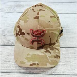 Hooey Men's Chris Kyle Hat Brown Camo Flexfit Cap Six Panel Multi Cam Size S/M